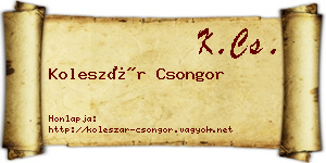Koleszár Csongor névjegykártya