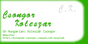 csongor koleszar business card