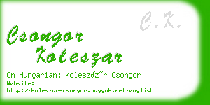 csongor koleszar business card